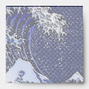 The Great Hokusai Wave chrome carbon fibre Decor Envelopes