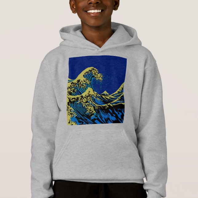 The Great Hokusai Wave in Blue Pop Art Style (Front)
