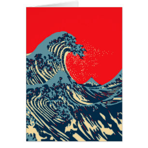 The Great Hokusai Wave in Colourful Style