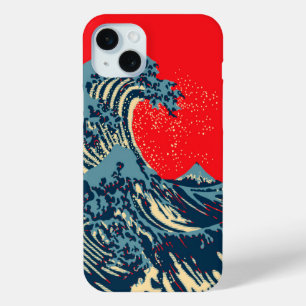 The Great Hokusai Wave in Hope Art Style iPhone 15 Mini Case