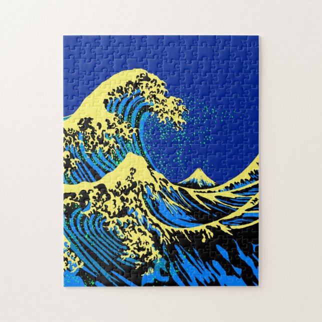 The Great Hokusai Wave in Pop Art Style Decor Jigsaw Puzzle (Vertical)