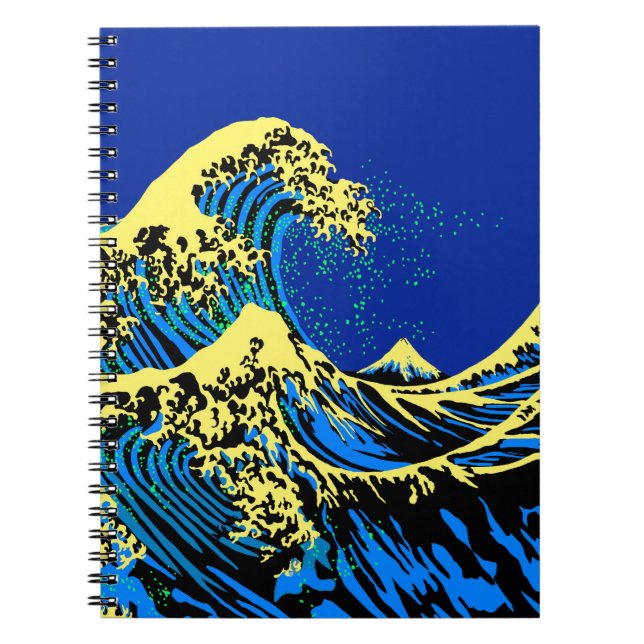 The Great Hokusai Wave in Pop Art Style Decor Notebook (Front)