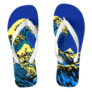 The Great Hokusai Wave in Pop Art Style Thongs