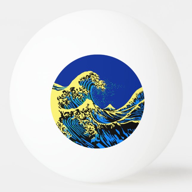 The Great Hokusai Wave in Vibrant Pop Style Ping Pong Ball (Front)