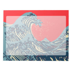 The Great Hokusai Wave in Vibrant Style Notepad