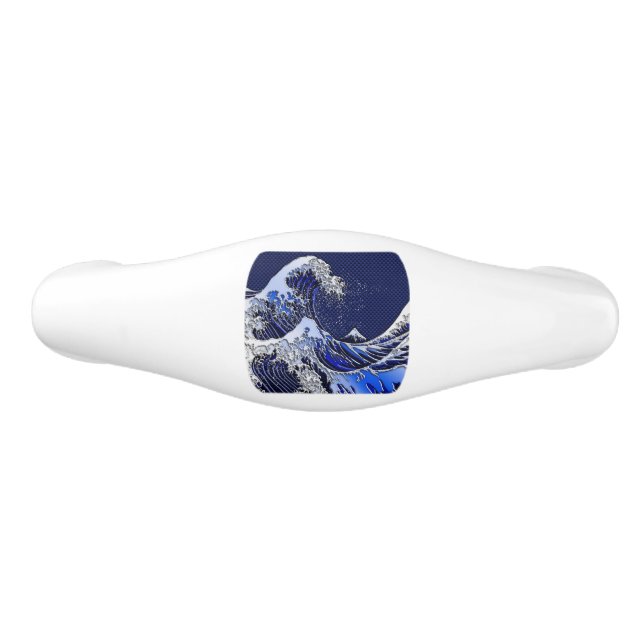 The Great Hokusai Wave Modern styles Ceramic Drawer Pull (Front)