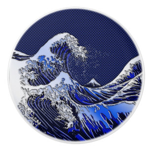 The Great Hokusai Wave Modern styles Ceramic Knob