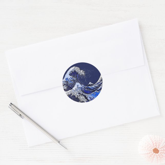 The Great Hokusai Wave Modern styles Classic Round Sticker (Envelope)