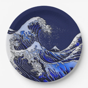 The Great Hokusai Wave Modern styles Paper Plate