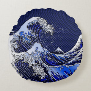 The Great Hokusai Wave Modern styles Round Cushion