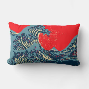 The Great Hokusai Wave Pop Decor Lumbar Cushion