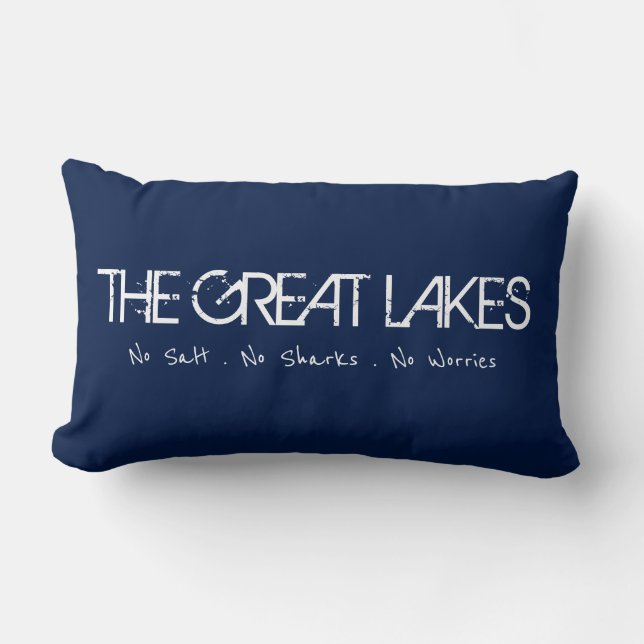 The Great Lakes, Michigan humour Lumbar Cushion (Front)