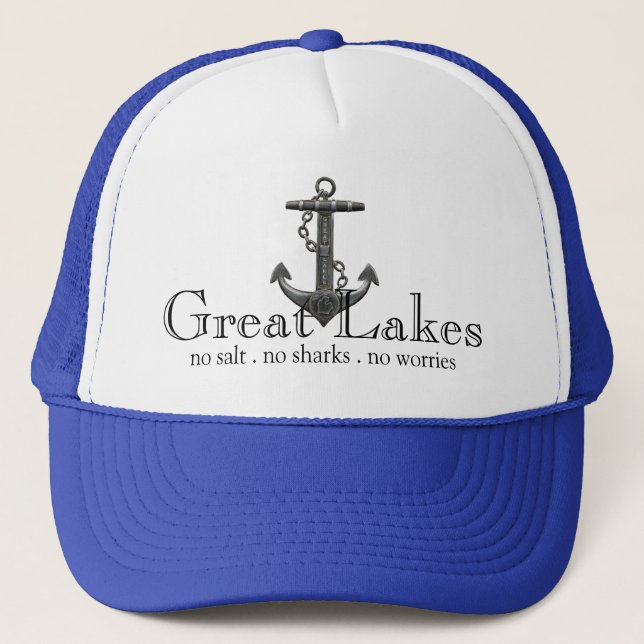 The Great Lakes, nautical anchor design   Trucker Hat (Front)
