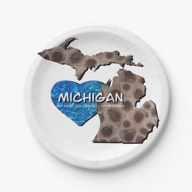 The Great Lakes | no salt, no sharks, no worries   Paper Plate (Front)