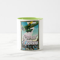 The Great Lakes plane travel poster