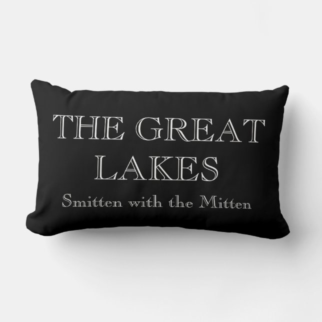 The Great Lakes -smitten with the Mitten Lumbar Cushion (Front)