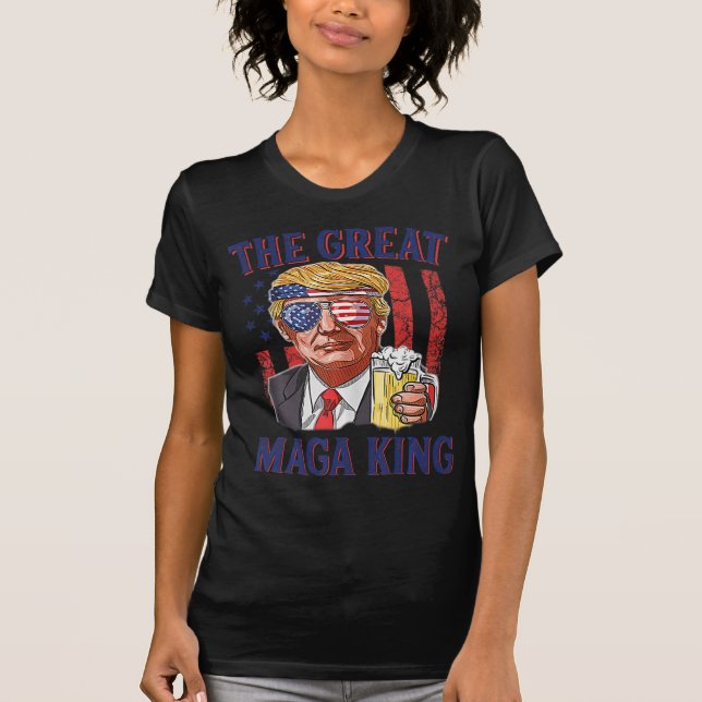 The Great Maga King Fun Trump Beer US Flag Ultra M T-Shirt (Front)