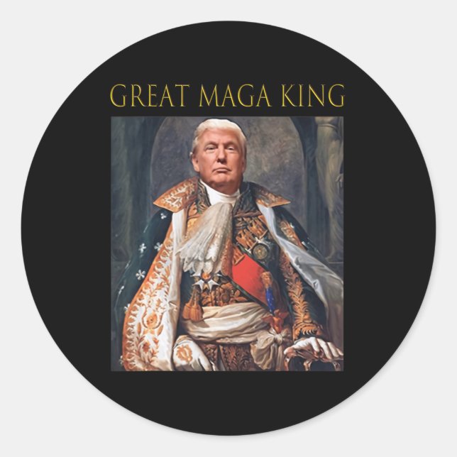 The Great Maga King Fun Trump Ultra Maga King  Classic Round Sticker (Front)