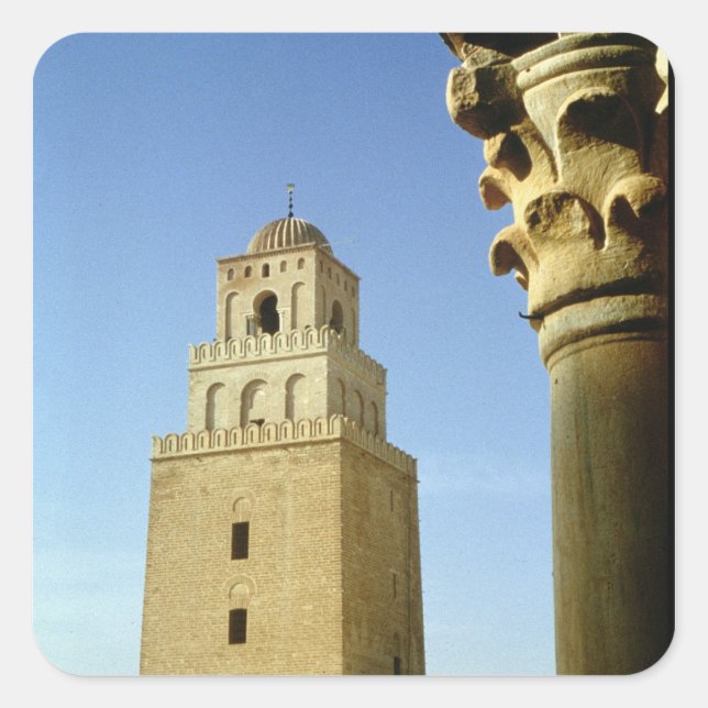 The Great Mosque, Aghlabid, 836-875 AD Square Sticker (Front)