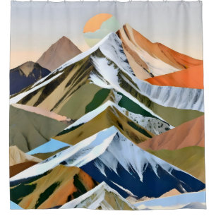 The Great Mountain Ranges Shower Curtain