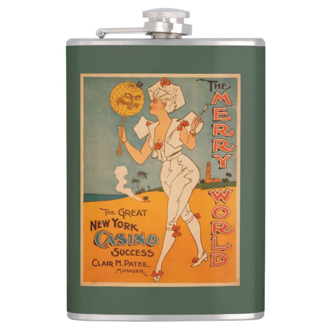 The Great New York Casino Success Theatre Hip Flask (Front)