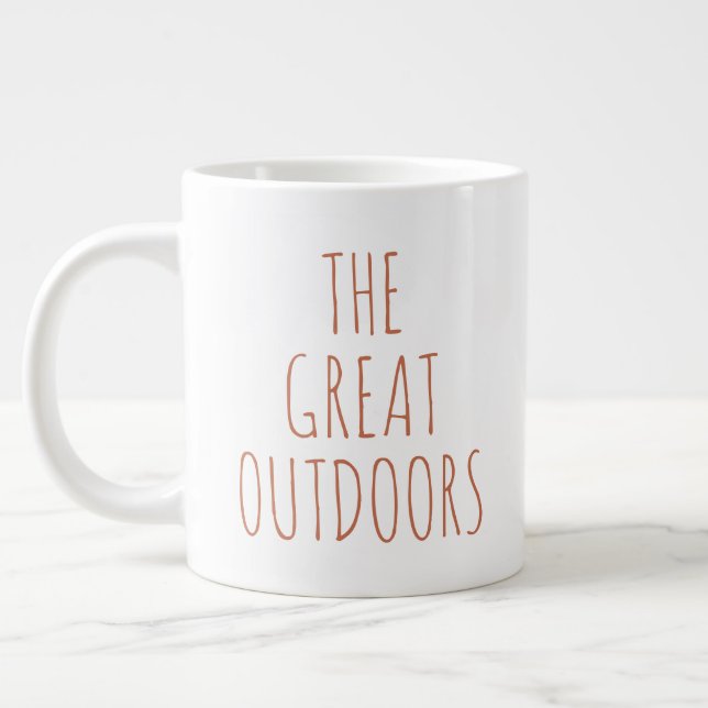 "The Great Outdoors" Simple Modern Farmhouse Large Coffee Mug (Left)