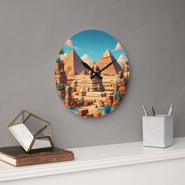 The Great Pyramids and Sphinx  Timeless Wall Clock (Office)