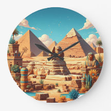 The Great Pyramids and Sphinx  Timeless Wall Clock