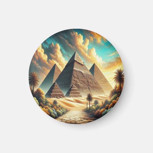 The Great Pyramids of Giza Egypt Travel Magnet (Front)