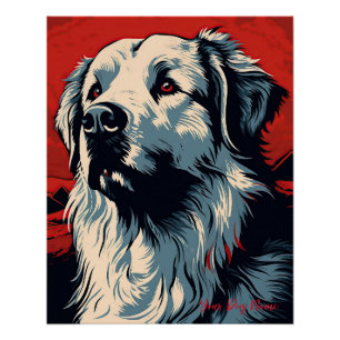 The Great Pyrenees Dog, Red and Black 004 - Ulises Poster