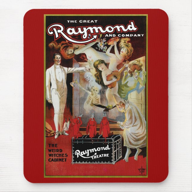 The Great Raymon ~ Weird Witches Cabinet Mouse Pad (Front)