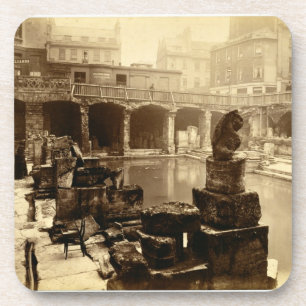The Great Roman Bath, Bath (b/w photo) Coaster