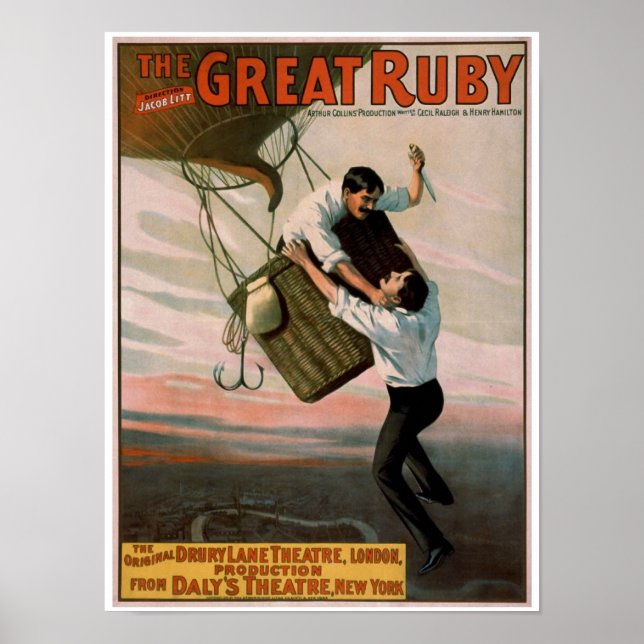 "The Great Ruby" Vintage Theatre Poster (Front)
