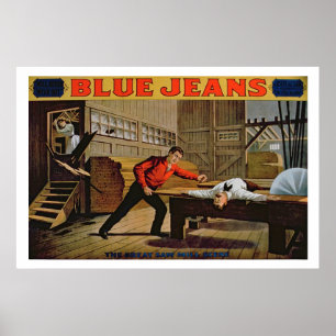 'The Great Saw Mill Scene', Poster for 'Blue Jeans