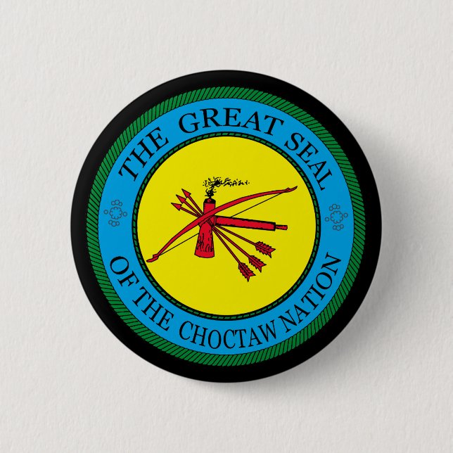 The Great Seal of Choctaw Nation of Oklahoma 6 Cm Round Badge (Front)
