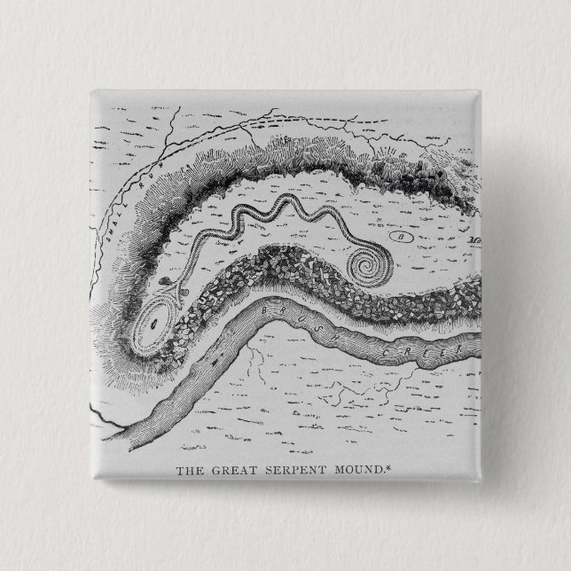 The Great Serpent Mound 15 Cm Square Badge (Front)