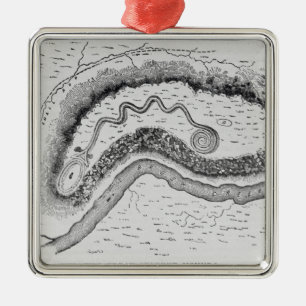The Great Serpent Mound Metal Ornament