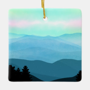 The Great Smoky Mountains Landscape Ceramic Ornament