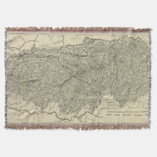 The Great Smoky Mountains National Park Map (1935) Throw Blanket