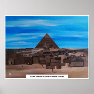 The Great Sphinx and the Pyramid of Khafre Poster