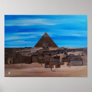 The Great Sphinx and the Pyramid of Khafre Poster