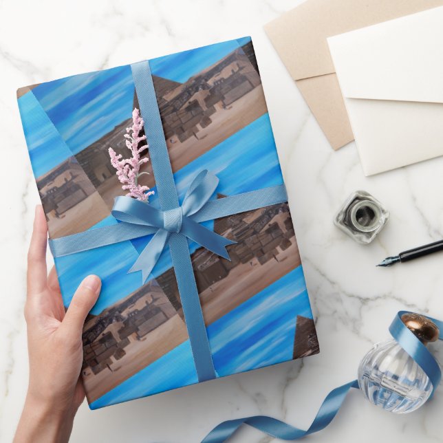 The Great Sphinx and the Pyramid of Khafre Wrapping Paper (Gifting)