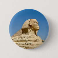 The Great Sphinx of Giza against a clear blue sky,