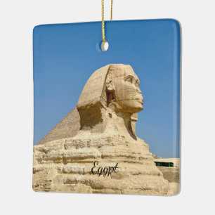 The Great Sphinx of Giza against a clear blue sky, Ceramic Ornament