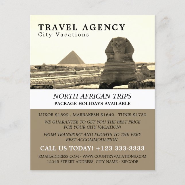 The Great Sphinx Of Giza, Egypt, Travel Agency Flyer (Front)