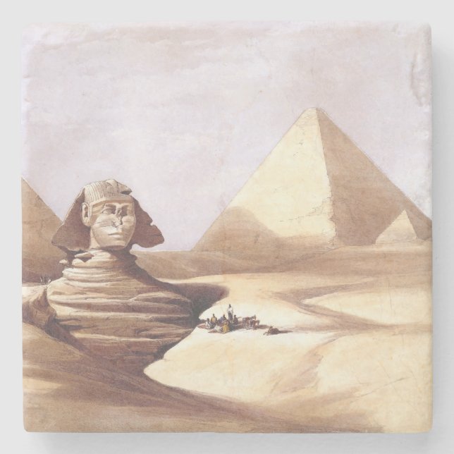 The Great Sphinx, Pyramids of Giza Stone Coaster (Front)