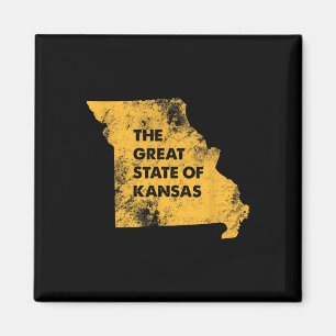The Great State Of Kansas Missouri Map Magnet