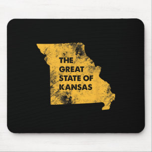 The Great State Of Kansas Missouri Map Mouse Pad