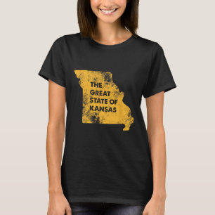The Great State Of Kansas Missouri Map  T-Shirt