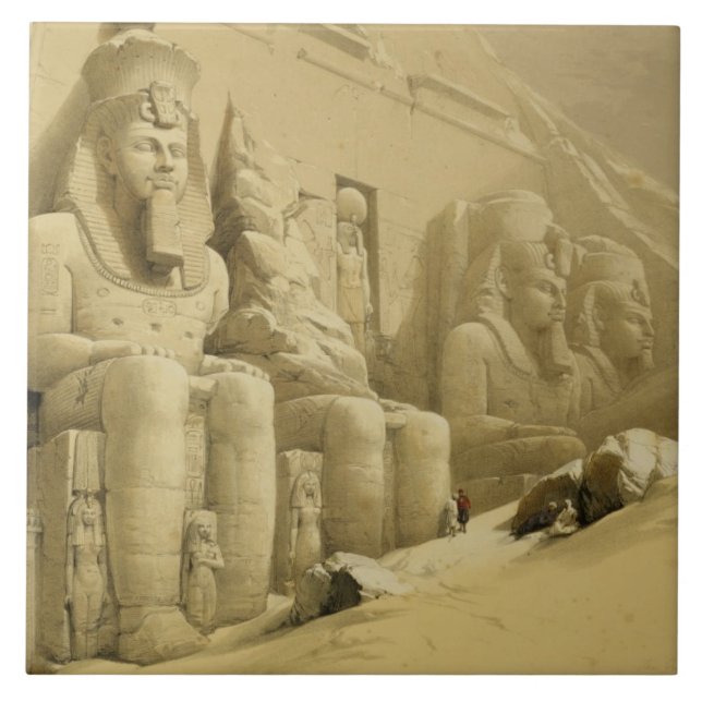The Great Temple of Abu Simbel, Nubia, from "Egypt Ceramic Tile (Front)